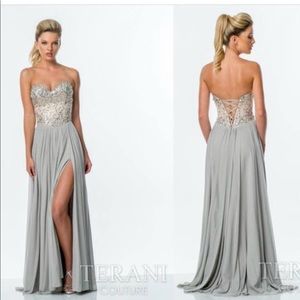Silver and gray long dress